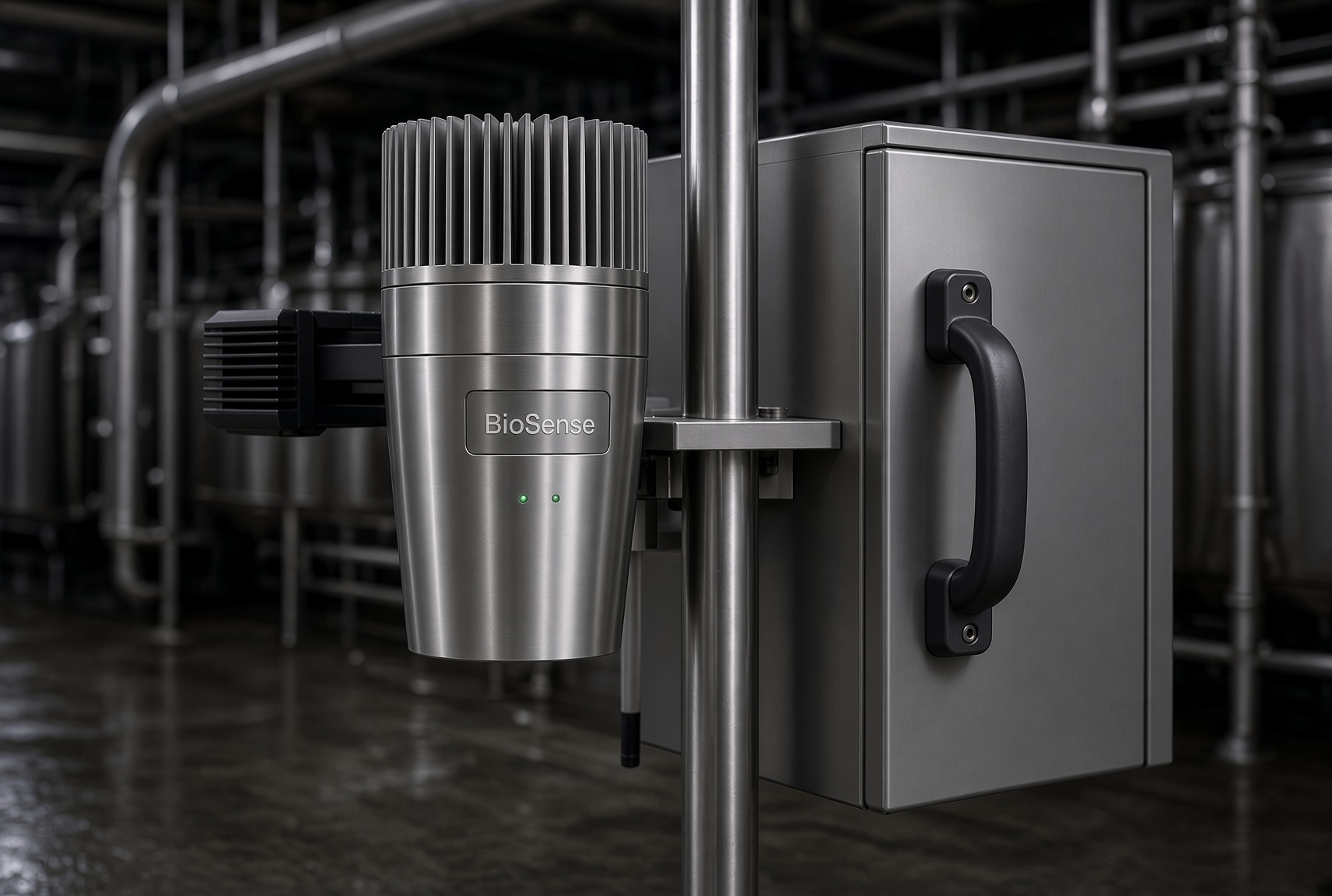 Stainless BioSense module with its service door. Design study.